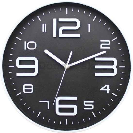 Nástenné hodiny: Čierna - 30 cm