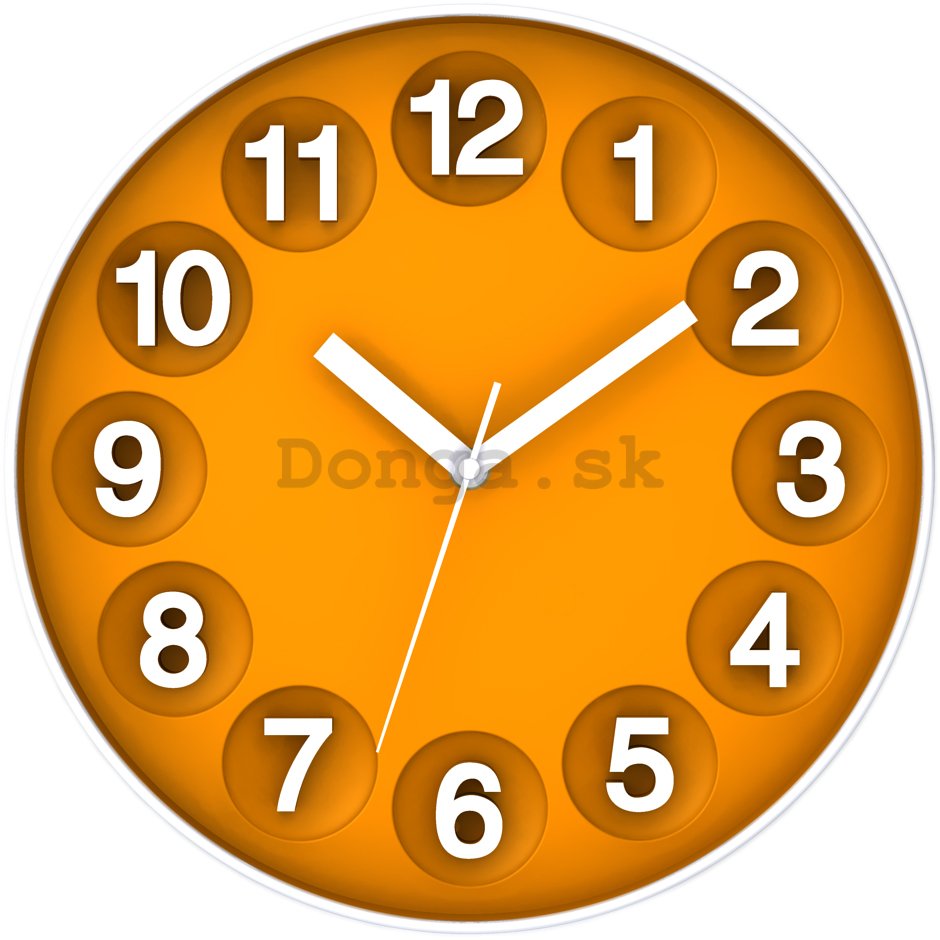 Nástenné hodiny: Číselné kruhy (oranžová) - 30 cm