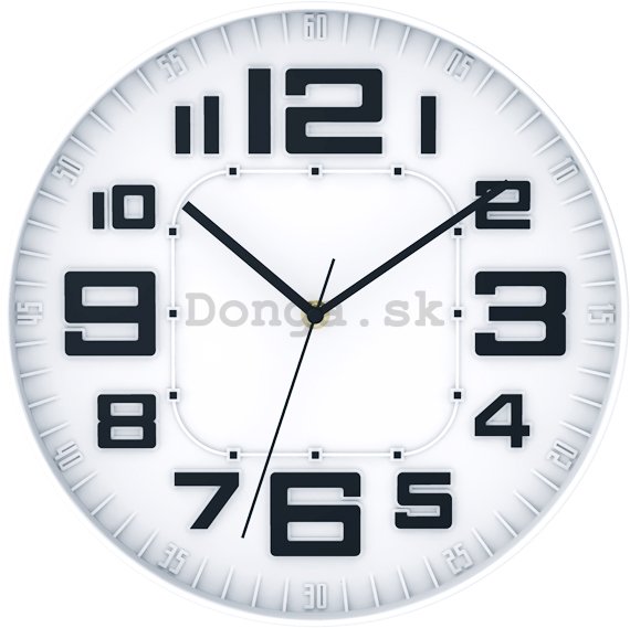 Nástenné hodiny: Moderné (biela) - 30 cm