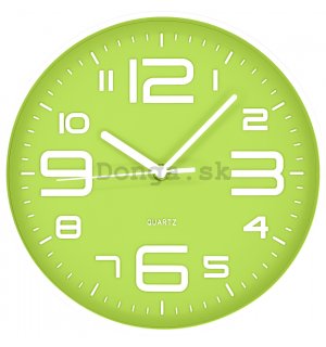 Nástenné hodiny: Zeleno-biele - 25 cm