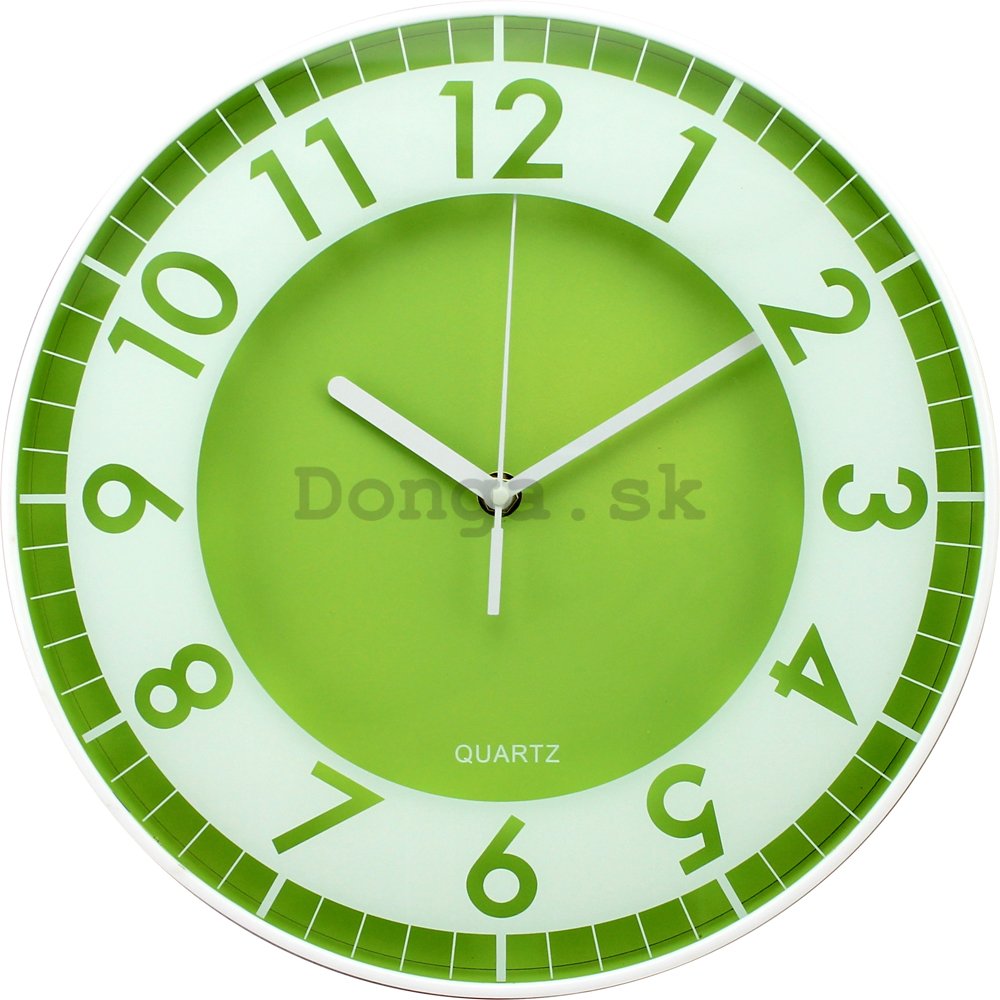 Nástenné hodiny: Moderné (zelenobiele) - 30 cm