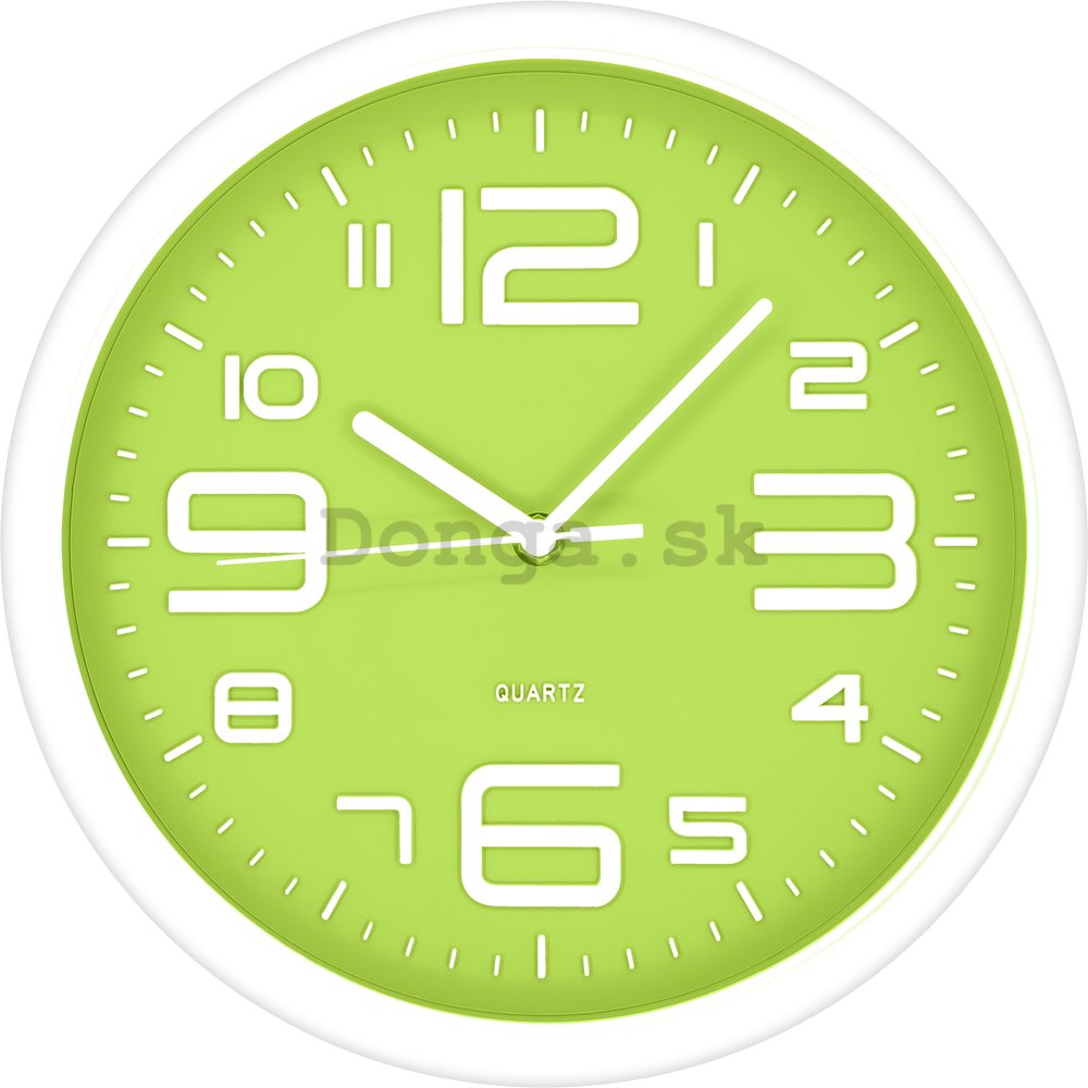 Nástenné hodiny: Zeleno-biele (2) - 40 cm