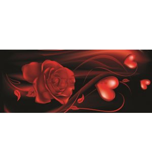 Fototapeta: Srdce s ruží - 104x250 cm