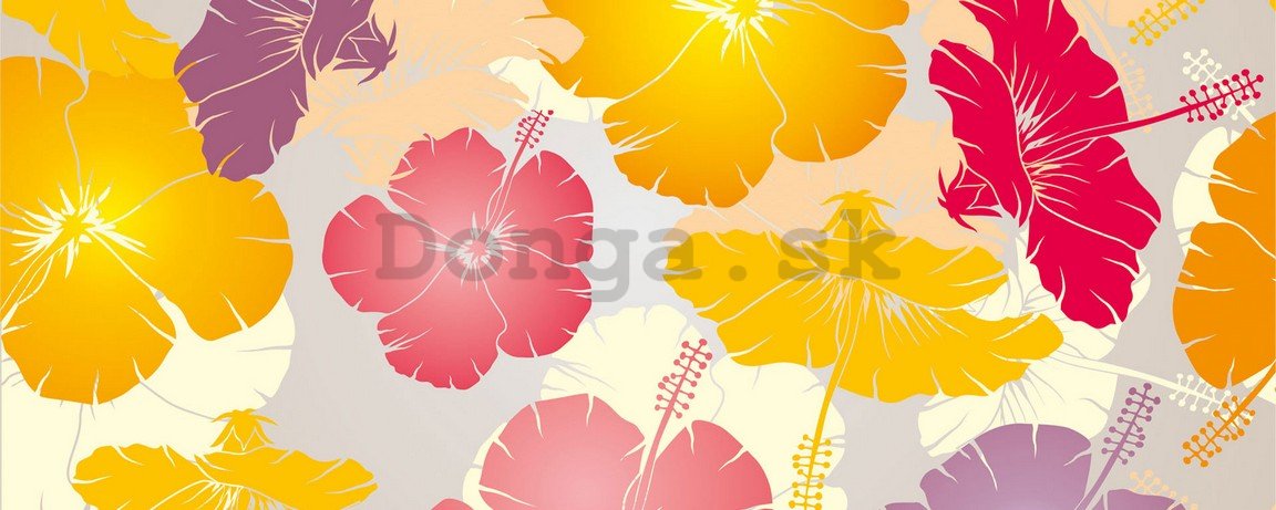 Fototapeta: Pestrofarebné kvety - 104x250 cm