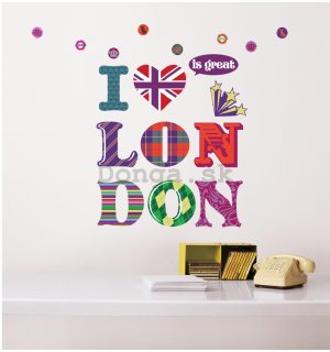 Samolepka na stenu kusová - I Love London