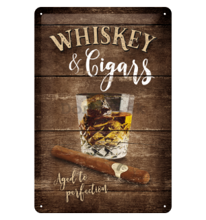 Plechová ceduľa - Whiskey & Cigars