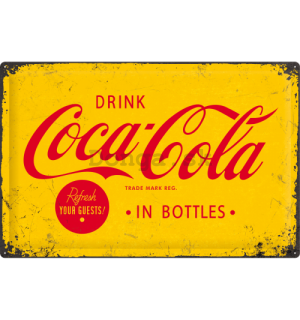 Plechová ceduľa - Coca-Cola (žltá)