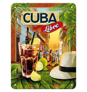Plechová ceduľa: Cuba Libre - 20x15 cm