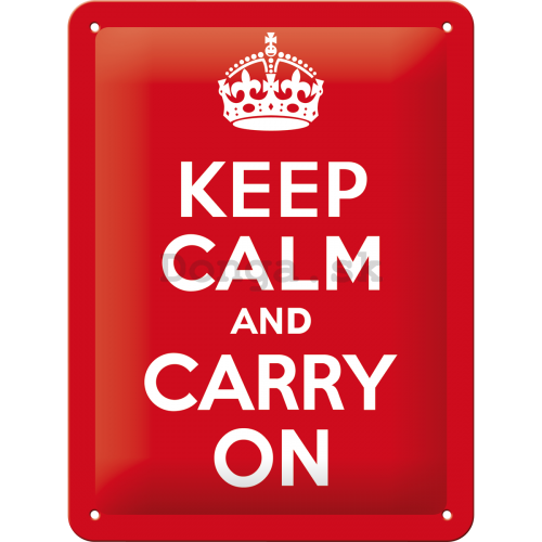 Plechová ceduľa: Keep Calm and Carry On - 20x15 cm