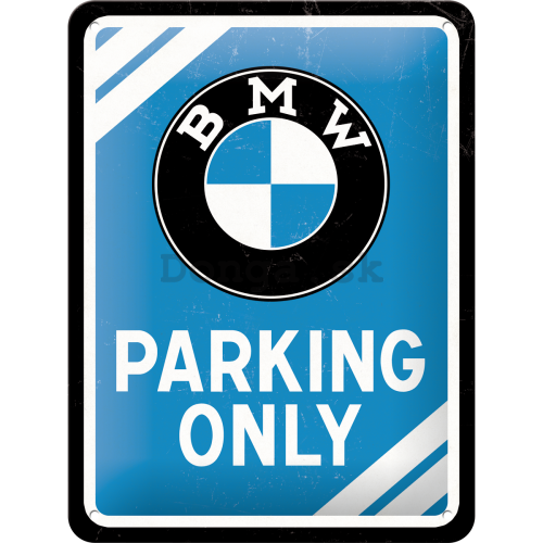 Plechová ceduľa – BMW Parking Only (modrá)