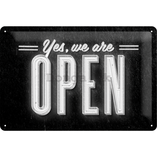 Plechová ceduľa - We Are Open