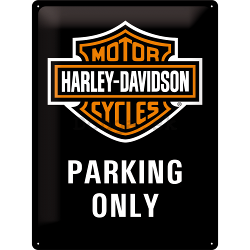 Plechová ceduľa: Harley-Davidson Parking Only - 40x30 cm