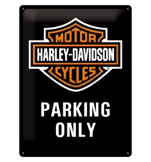 Plechová ceduľa: Harley-Davidson Parking Only - 40x30 cm