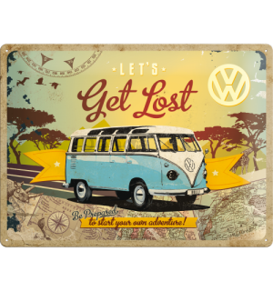 Plechová ceduľa: VW Let's Get Lost - 30x40 cm