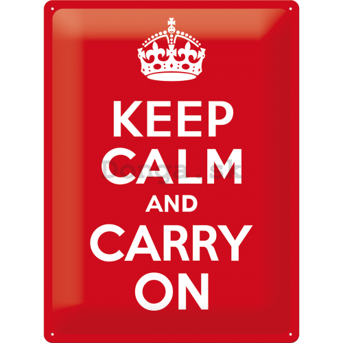 Plechová ceduľa: Keep Calm and Carry On - 40x30 cm