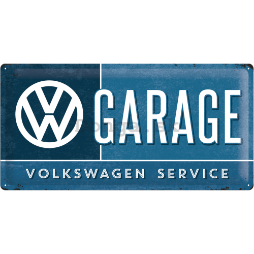 Plechová ceduľa: VW Garage - 25x50 cm