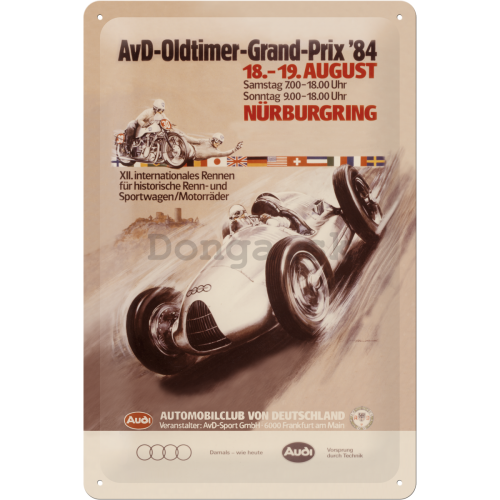 Plechová ceduľa – Audi AvD Oldtimer Grand Prix