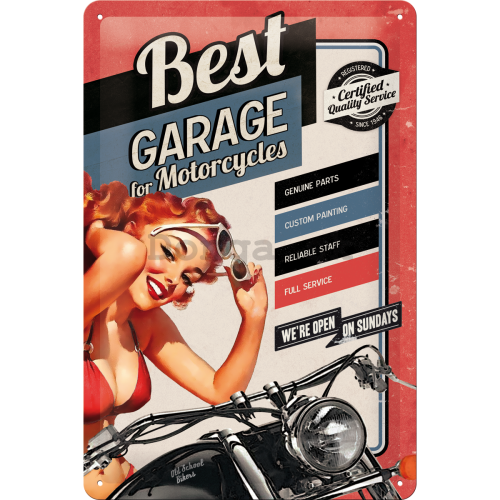 Plechová ceduľa - Best Garage (Red)