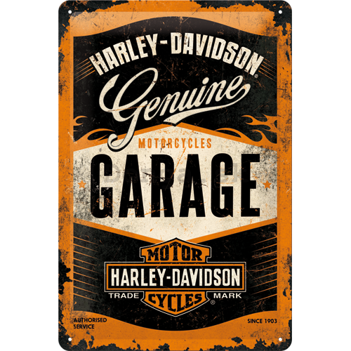 Plechová ceduľa: Harley-Davidson (Garage) - 30x20 cm