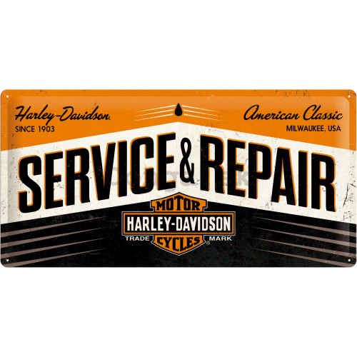 Plechová ceduľa - Harley & Davidson (Service & Repair)