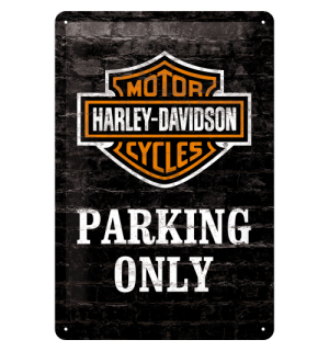 Plechová ceduľa: Harley-Davidson Parking Only - 30x20 cm