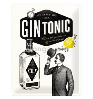 Plechová ceduľa: Gin Tonic - 30x40 cm