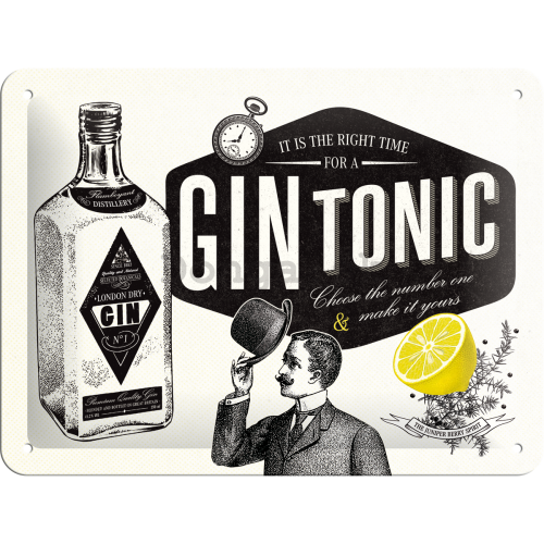 Plechová ceduľa: Gin Tonic - 20x15 cm