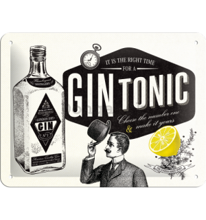 Plechová ceduľa: Gin Tonic - 20x15 cm