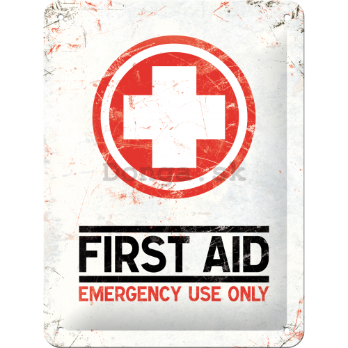 Plechová ceduľa - First Aid