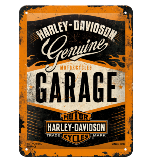 Plechová ceduľa: Harley-Davidson (Garage) - 20x15 cm