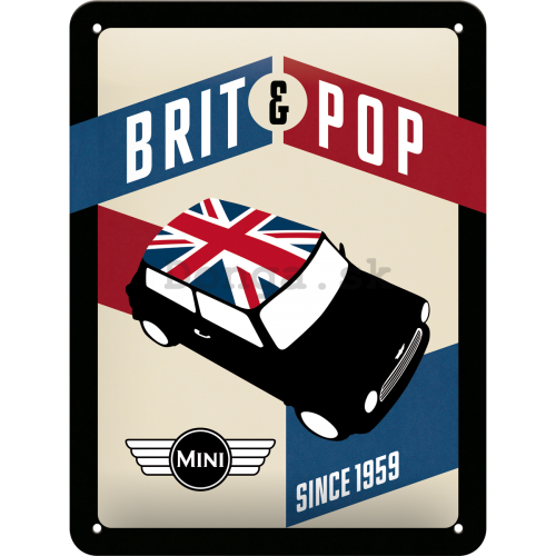 Plechová ceduľa – Mini Cooper (Brit Pop)