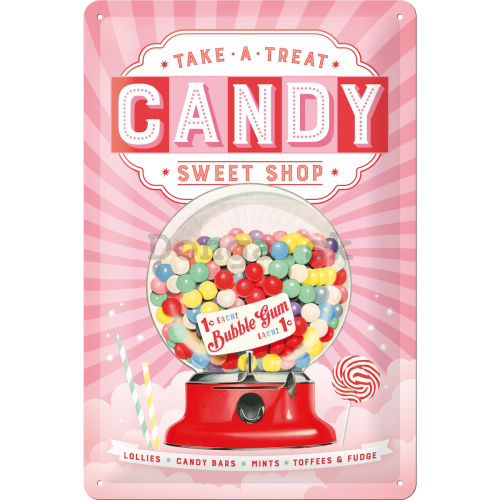 Plechová ceduľa – Candy (Sweet Shop)