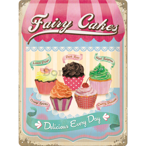 Plechová ceduľa – Fairy Cakes Cup Cakes