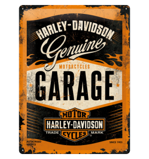 Plechová ceduľa: Harley-Davidson (Garage) - 40x30 cm