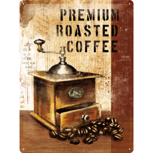 Plechová ceduľa - Premium Roasted Coffee