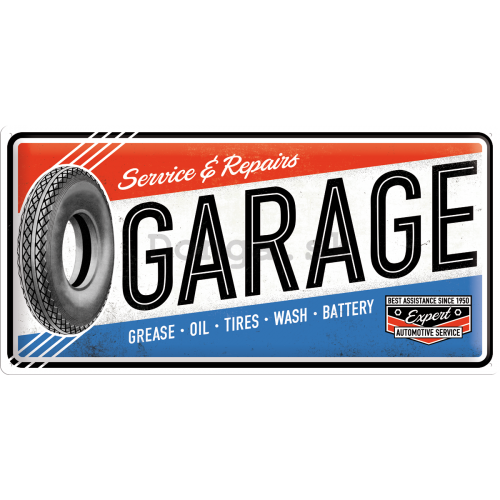 Plechová ceduľa - Garage