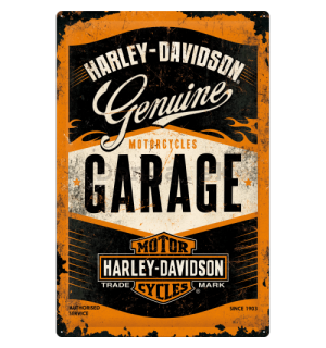Plechová ceduľa: Harley-Davidson (Garage) - 60x40 cm