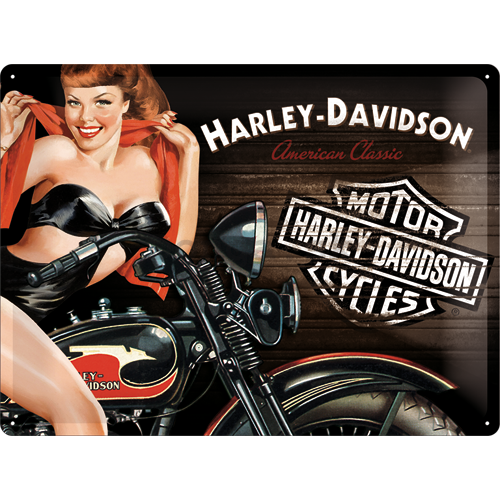 Plechová ceduľa - Harley-Davidson (Motorkárka)