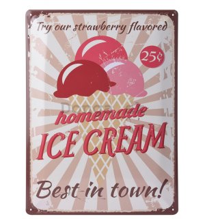 Plechová ceduľa - Homemade Icecream