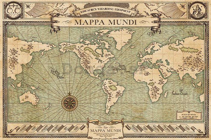 Plagát - Fantastické zvery a ich výskyt (Mappa Mundi)