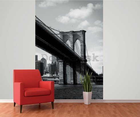 Fototapeta: Čiernobiely Brooklyn Bridge (4) - 158x232 cm