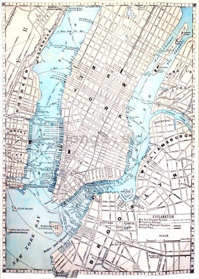 Obraz na plátne - New York (Mapa)