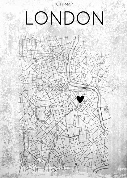 Obraz na plátne - Londýn (Mapa mesta)