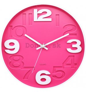 Nástenné hodiny: Ružová - 30 cm