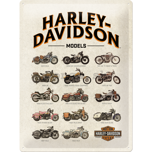 Plechová ceduľa - Harley-Davidson (Modely)