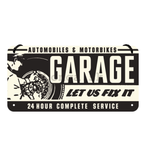 Závesná ceduľa – Garage