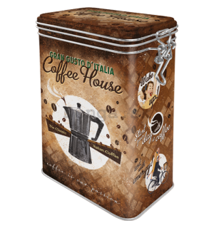 Plechová dóza s klipom - Coffee House