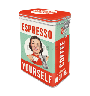 Plechová dóza s klipom - Espresso Yourself
