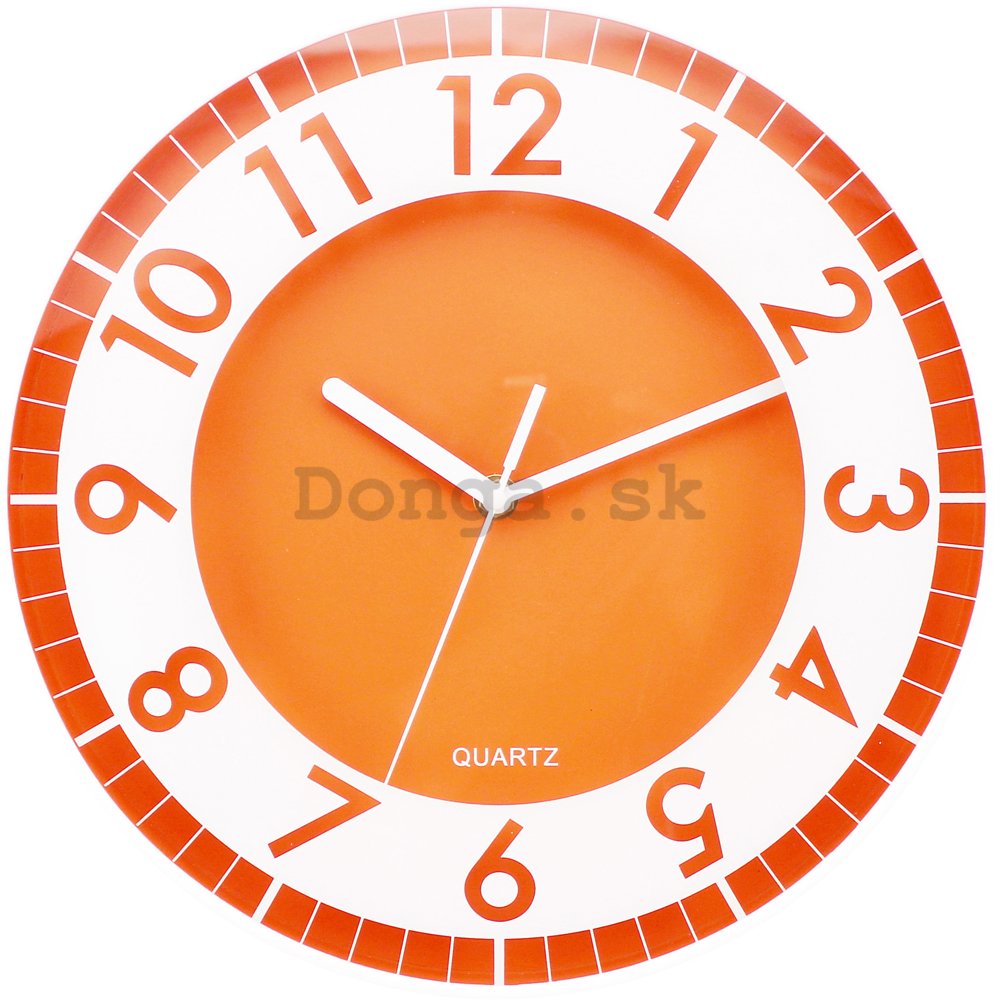 Nástenné hodiny: Moderné (oranžová) - 30 cm