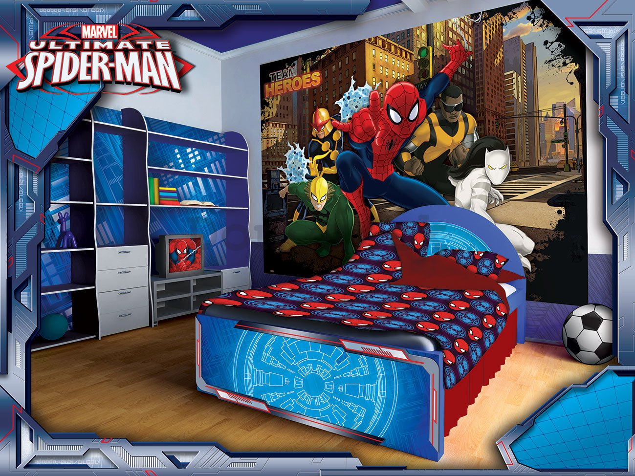 Fototapeta: Team Heroes Spiderman - 184x254 cm